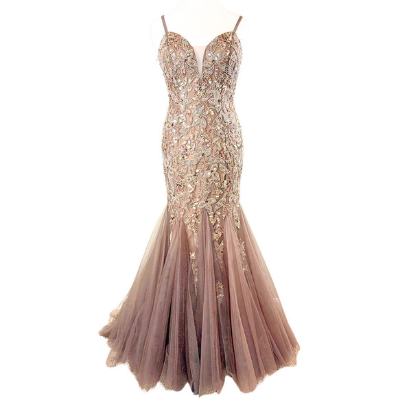 Jovani Dress Sequin Beaded Crystal Sweatheart Neckline Mermaid‎ Evening Gown - Picture 2 of 9